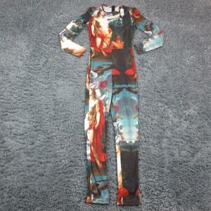 Graci Noir Jumpsuit Womens Medium Multicolor Hellenic Grace Long Sleeve NWT
